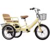 Tandem tricycles with Back seat,Back seat with Belt,Dual Brake,Ride-on Trike with Pedals,Front and Back Baskets,3 Wheels Bicycle,Saddle and Handlebar Height Adjustable view 1