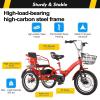 Folding Cruiser Bike Trike,2-10 Years Rickshaw Pedal tricycles,Sensitive Dual Brakes,Tandem Tricycle with Rear Passenger seat,Traveling Hanging Out 3 Wheels Bicycle,Spoke Pneumatic Wheel view 4