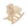 KiBcsLic Wooden Rocking Horse Model Wooden Craft Kit DIY Crafts Table Decoration Unfinished Rocking Horse Figurine for Patio Entrance view 1