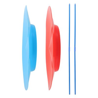 BESPORTBLE 2pcs Circus Juggling Plates with Sticks for Beginners Spinning Skill Development Eye-catching Red and Performance Props for Party Entertainment and Clown Tricks