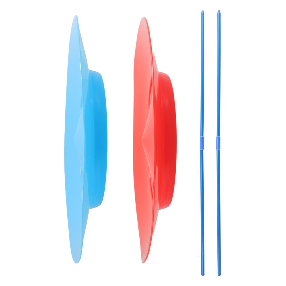 BESPORTBLE 2pcs Circus Juggling Plates with Sticks for Beginners Spinning Skill Development Eye-catching Red and Performance Props for Party Entertainment and Clown Tricks