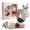Bella Bunny Baby Rattle Toys - Rattles for Babies 0-6 Months High Contrast Baby Toys for Newborn Gifts - Ultra-Soft Sensory Toy Stick and Circle Baby Rattles 0-6 Months (2-Pack) view 1