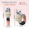Bella Bunny Baby Rattle Toys - Rattles for Babies 0-6 Months High Contrast Baby Toys for Newborn Gifts - Ultra-Soft Sensory Toy Stick and Circle Baby Rattles 0-6 Months (2-Pack) view 2