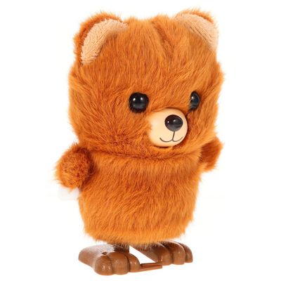 HOOTNEE Plush Wind-up Bear for Animal Themed Clockwork Walking Bear Fun and Small Novelty for Boys and and Garden Decoration