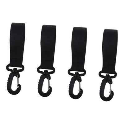 Abaodam 4 Pairs Heavy-Duty Rotation Stroller Hooks with Strong Adhesive for Diaper Bags Multifunctional Hanging Hooks for Wheelchairs and Car Seat Back Black Organizer Clips for Parents