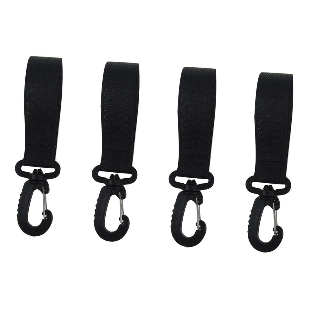 Abaodam 4 Pairs Heavy-Duty Rotation Stroller Hooks with Strong Adhesive for Diaper Bags Multifunctional Hanging Hooks for Wheelchairs and Car Seat Back Black Organizer Clips for Parents