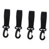 Abaodam 4 Pairs Heavy-Duty Rotation Stroller Hooks with Strong Adhesive for Diaper Bags Multifunctional Hanging Hooks for Wheelchairs and Car Seat Back Black Organizer Clips for Parents view 1