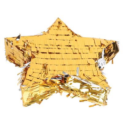PERSELOSO Gold Foil Star Pinata for Birthday Party with Candy Container and Party Game Prop Shiny Aluminum Film Star Shape for S Shower Celebration and Photo Shoot Fun