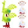 MERRYHAPY 4pcs Cartoon Wind-up Peacock for Abs Material Jumping Clockwork Playthings with Non-Slip Surface Safe Rounded Edges Promotes Hand-Eye Coordination and Crawling for White Green view 1