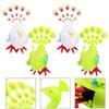 MERRYHAPY 4pcs Cartoon Wind-up Peacock for Abs Material Jumping Clockwork Playthings with Non-Slip Surface Safe Rounded Edges Promotes Hand-Eye Coordination and Crawling for White Green view 3
