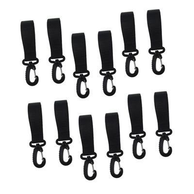 Abaodam 12pcs Rotatable Stroller Hooks Non-Slip Hangers for Diaper Bags Shopping Bags and Wheelchairs Multi-Purpose Organizer Clips for Strollers Joggers and Walkers