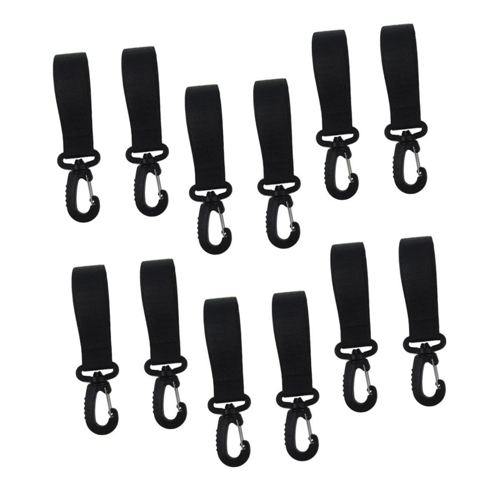 Abaodam 12pcs Rotatable Stroller Hooks Non-Slip Hangers for Diaper Bags Shopping Bags and Wheelchairs Multi-Purpose Organizer Clips for Strollers Joggers and Walkers