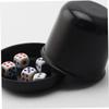 Abaodam 4 Sets Thicken Broken-Resistant Dice Cup with Transparent Anti-Cheating Cover and Dices Black Dice Box for Ktv Bar Party Game Fun view 2