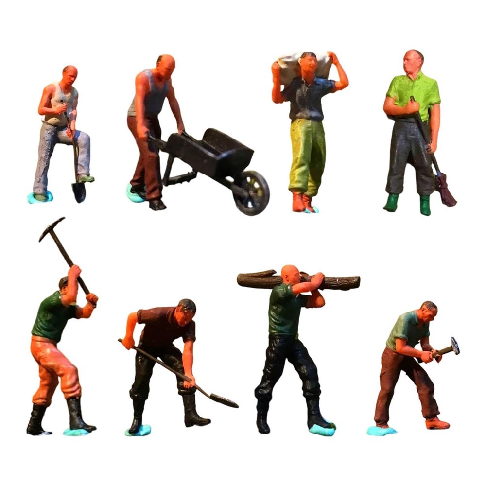 FytStycale 8X 1:64 Worker People Figures Tiny People Creative Miniature Figurines for Micro Landscape Architectural Desktop Decorations