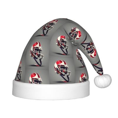 DRTGEDS American Football Printing 14.2 X 11 Inch Santa Hat Christmas Winter Holiday Party Headwear Accessories Supplies