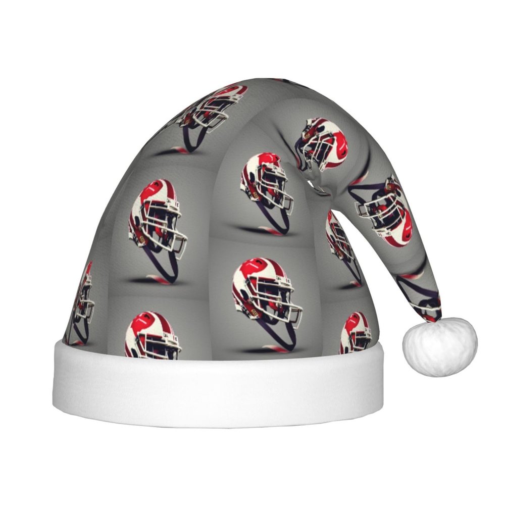 DRTGEDS American Football Printing 14.2 X 11 Inch Santa Hat Christmas Winter Holiday Party Headwear Accessories Supplies