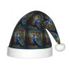 DRTGEDS Beautiful Peacock Picture Printing 14.2 X 11 Inch Santa Hat Christmas Winter Holiday Party Headwear Accessories Supplies view 1