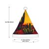 DRTGEDS Cactus In Desert Printing 14.2 X 11 Inch Santa Hat Christmas Winter Holiday Party Headwear Accessories Supplies view 3