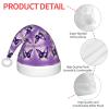 DRTGEDS Purple Butterfly Print Printing 14.2 X 11 Inch Santa Hat Christmas Winter Holiday Party Headwear Accessories Supplies view 4