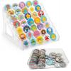 7-Tier Acrylic Button Display Stand & Storage Organizer  2-in-1 Large Capacity Rack for Button Maker Finished Products  Clear Showcase to Store & Display Badges, Cards & Crafts (Fits Multi-Sizes) view 1