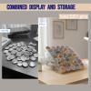 7-Tier Acrylic Button Display Stand & Storage Organizer  2-in-1 Large Capacity Rack for Button Maker Finished Products  Clear Showcase to Store & Display Badges, Cards & Crafts (Fits Multi-Sizes) view 3
