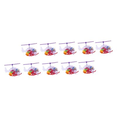 HOOTNEE 10pcs Plastic Wind-up Helicopter for Clockwork Playthings with Smooth Safe Design Enhance Coordination and Imagination Cartoon Helicopters for Party Favors and Home Random Color
