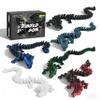 Cybermaker 6PCS 12 Black 3D Printed Dragon Set, Articulated Dragon Figures, Flexible Fidget Toys, Desk Toys & Dark Fantasy Decor, Dragon Gifts, Collectibles & Party Favors for Teens and Adults view 1