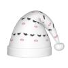 DRTGEDS Eyelash Lip White Printing 14.2 X 11 Inch Santa Hat Christmas Winter Holiday Party Headwear Accessories Supplies view 1