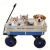 Big Air Filled Tires All Terrain Kids & Pet Pull-Along Wagon with Heavy Duty Steel Pull Cart,176LB Capacity,Removable Wooden Panels for Beach,Camping,Backyard & Outdoor Adventures,Blue view 1
