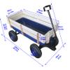 Big Air Filled Tires All Terrain Kids & Pet Pull-Along Wagon with Heavy Duty Steel Pull Cart,176LB Capacity,Removable Wooden Panels for Beach,Camping,Backyard & Outdoor Adventures,Blue view 2