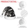 DRTGEDS Barber Shop Monochrome Style Printing 14.2 X 11 Inch Santa Hat Christmas Winter Holiday Party Headwear Accessories Supplies view 4