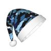 DRTGEDS Blue Camouflage Print Printing 14.2 X 11 Inch Santa Hat Christmas Winter Holiday Party Headwear Accessories Supplies view 2