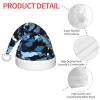 DRTGEDS Blue Camouflage Print Printing 14.2 X 11 Inch Santa Hat Christmas Winter Holiday Party Headwear Accessories Supplies view 4