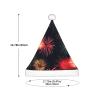 DRTGEDS Beautiful Fireworks Printing 14.2 X 11 Inch Santa Hat Christmas Winter Holiday Party Headwear Accessories Supplies view 3