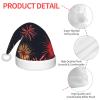 DRTGEDS Beautiful Fireworks Printing 14.2 X 11 Inch Santa Hat Christmas Winter Holiday Party Headwear Accessories Supplies view 4