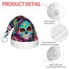 DRTGEDS Sugar Skulls Printing 14.2 X 11 Inch Santa Hat Christmas Winter Holiday Party Headwear Accessories Supplies view 4