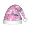 DRTGEDS Many Unicorns Pink Printing 14.2 X 11 Inch Santa Hat Christmas Winter Holiday Party Headwear Accessories Supplies view 1