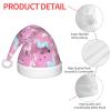 DRTGEDS Many Unicorns Pink Printing 14.2 X 11 Inch Santa Hat Christmas Winter Holiday Party Headwear Accessories Supplies view 4