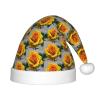 DRTGEDS Yellow Rose Printing 14.2 X 11 Inch Santa Hat Christmas Winter Holiday Party Headwear Accessories Supplies view 1
