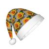 DRTGEDS Yellow Rose Printing 14.2 X 11 Inch Santa Hat Christmas Winter Holiday Party Headwear Accessories Supplies view 2
