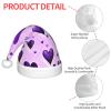DRTGEDS Fashional Purple Hearts Printing 14.2 X 11 Inch Santa Hat Christmas Winter Holiday Party Headwear Accessories Supplies view 4