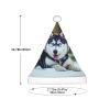 DRTGEDS Husky Dog Printing 14.2 X 11 Inch Santa Hat Christmas Winter Holiday Party Headwear Accessories Supplies view 3