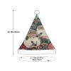 DRTGEDS Floral Hedgehogs Printing 14.2 X 11 Inch Santa Hat Christmas Winter Holiday Party Headwear Accessories Supplies view 3