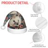 DRTGEDS Floral Hedgehogs Printing 14.2 X 11 Inch Santa Hat Christmas Winter Holiday Party Headwear Accessories Supplies view 4