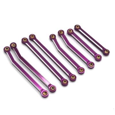 For JJRC C8801 C8808 C8809 AX8560 TRX4M 1/18 RC remote-controlled car metal PO accessories with 8 pull rods confident(PURPLE)