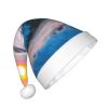 DRTGEDS Sunset And Sunrise With Ocean Sea Waves Printing 14.2 X 11 Inch Santa Hat Christmas Winter Holiday Party Headwear Accessories Supplies view 2