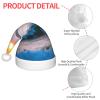 DRTGEDS Sunset And Sunrise With Ocean Sea Waves Printing 14.2 X 11 Inch Santa Hat Christmas Winter Holiday Party Headwear Accessories Supplies view 4