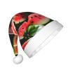DRTGEDS Watermelon Fresh Fruit Printing 14.2 X 11 Inch Santa Hat Christmas Winter Holiday Party Headwear Accessories Supplies view 2