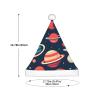 DRTGEDS Outer Space Planets Printing 14.2 X 11 Inch Santa Hat Christmas Winter Holiday Party Headwear Accessories Supplies view 3