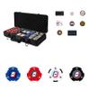 HOLSM-III Top Clay 500 Piece Poker Chips Set with Elegant Case, Professional Poker Chips for Ideal for Home Poker, Board Games, Math Counting (300 Piece, No face Value) view 2